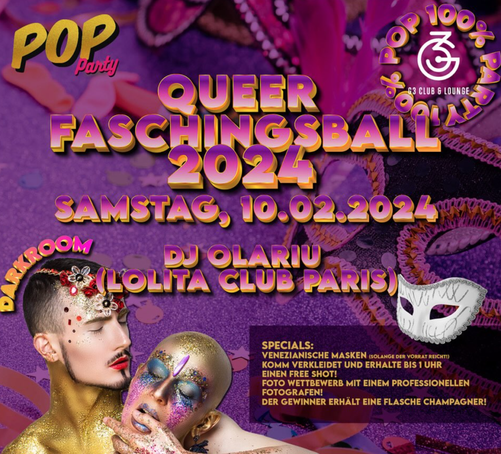 Queer In Munich Fasching Pop Party Faschingsball